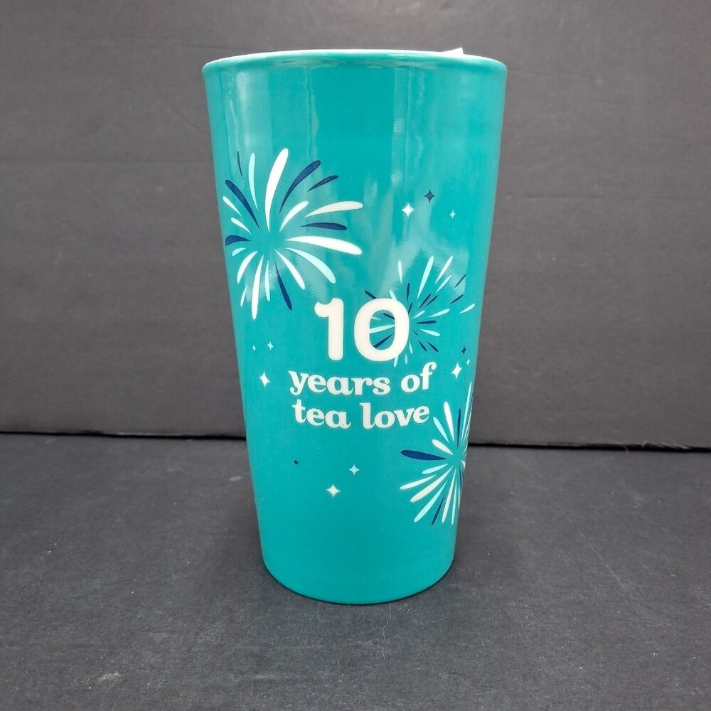 Davids Tea  Travel Mug with Lid  10 Years of Tea Love 10th Anniversary 12oz NEW